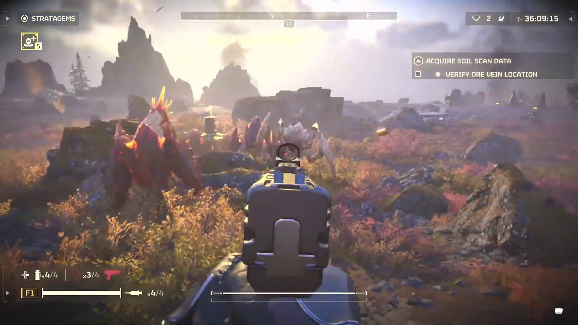 Close-quarters combat in Helldivers 2