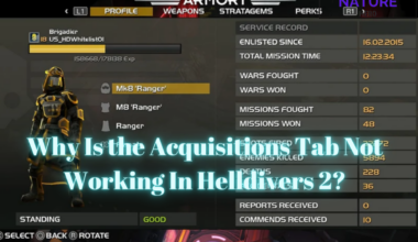 Why Is Acquisitions Tab Not Working In Helldivers 2