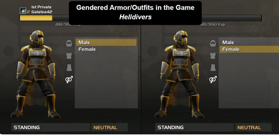 female and male characters helldivers 2