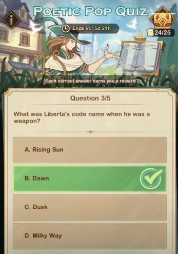 Poetic pop quiz answers AFK Arena