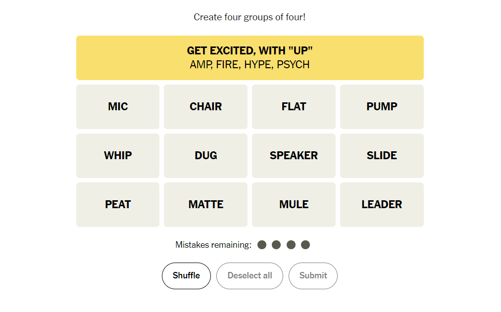 yellow group nyt connections